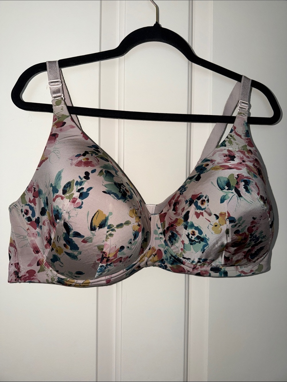 Floral Light Pink Underwire T-Shirt Bra with Molded Cups